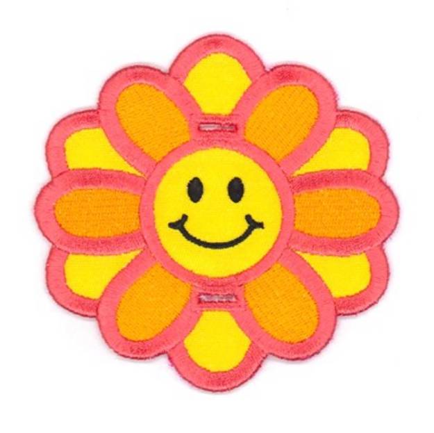 Picture of Smiley Flower Sucker Holder Machine Embroidery Design