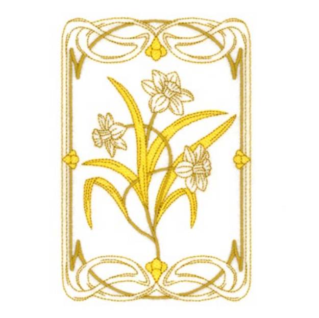 Picture of Spring Daffodils Machine Embroidery Design