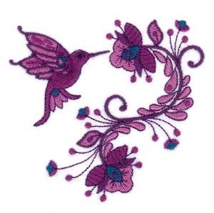 Picture of Jacobean Hummingbird Machine Embroidery Design