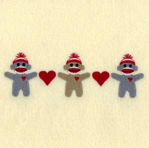Picture of Baby Sock Monkey Large Machine Embroidery Design