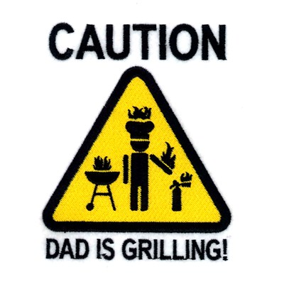 Caution Dad is Grilling Machine Embroidery Design