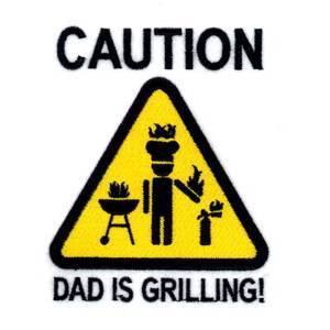 Picture of Caution Dad is Grilling Machine Embroidery Design