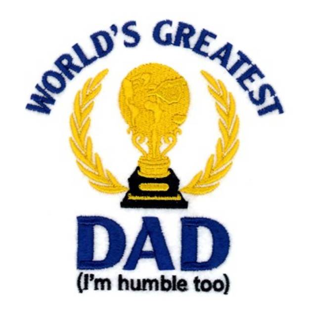 Picture of Worlds Greatest  Dad Machine Embroidery Design
