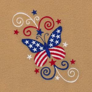 Picture of Butterfly and Swirls Machine Embroidery Design