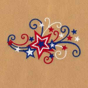 Picture of Stars and Swirls Machine Embroidery Design