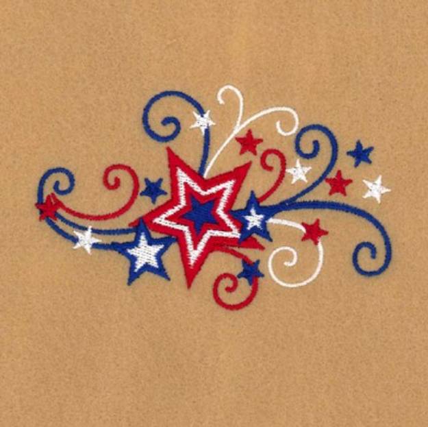 Picture of Stars and Swirls Machine Embroidery Design