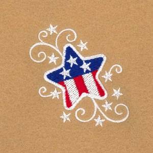 Picture of Stars and Swirl Single Machine Embroidery Design
