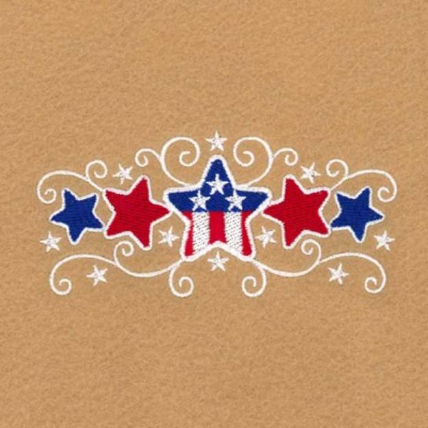 Picture of Stars and Swirls Small Machine Embroidery Design