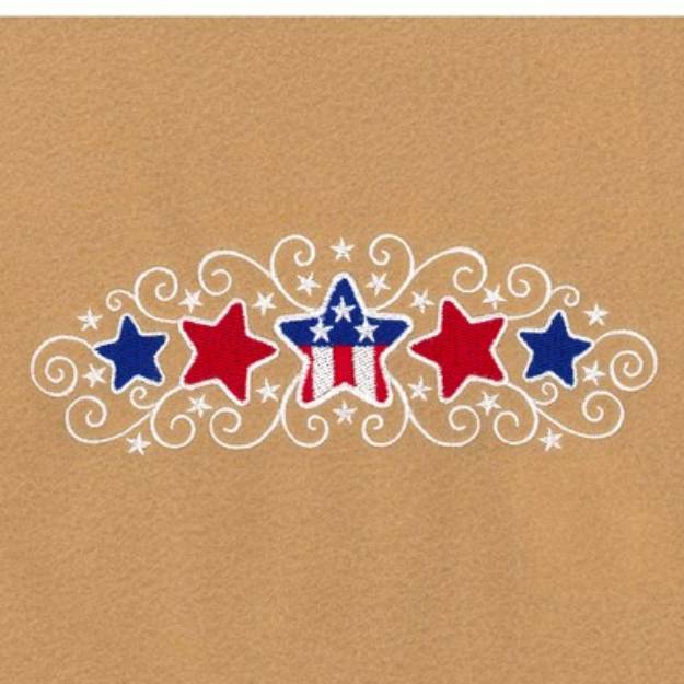 Picture of Stars and Swirls Large Machine Embroidery Design