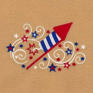 Picture of Firework and Swirls Machine Embroidery Design