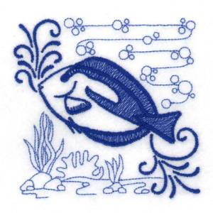 Picture of Blue Tang Echo Scene Machine Embroidery Design