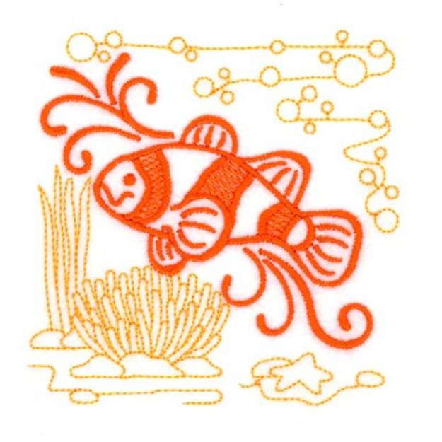 Picture of Clown Fish Echo Scene Machine Embroidery Design