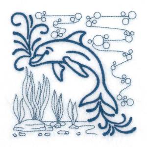 Picture of Dolphin Echo Scene Machine Embroidery Design