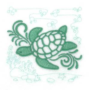 Picture of Sea Turtle Echo Scene Machine Embroidery Design