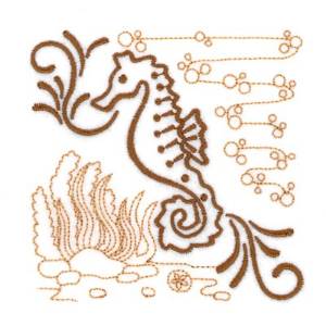 Picture of Sea Horse Echo Scene Machine Embroidery Design