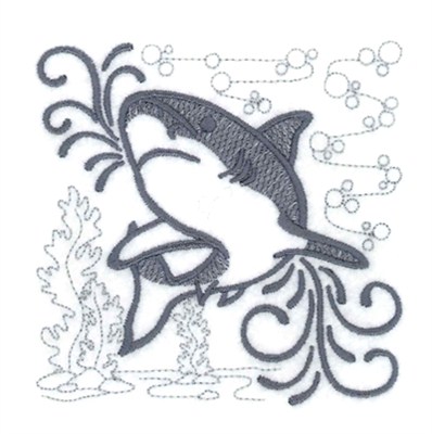 Shark Echo Scene Machine Embroidery Design