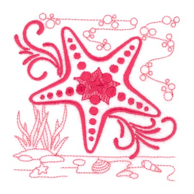 Starfish Echo Scene Machine Embroidery Design
