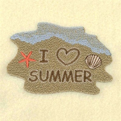 I Love Summer Machine Embroidery Design