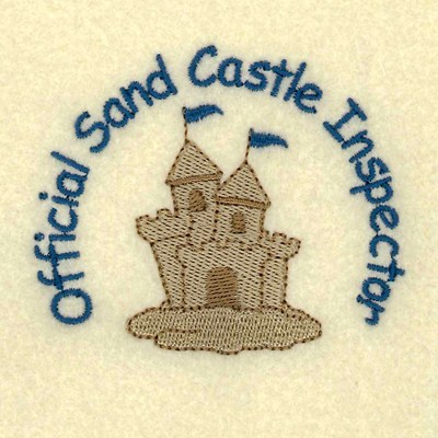 Official Sand Castle Inspector Machine Embroidery Design