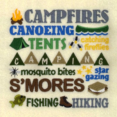 Camping Collage Machine Embroidery Design