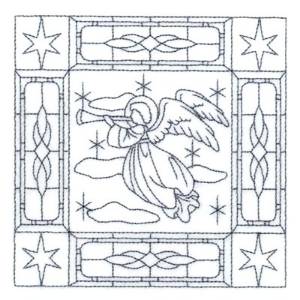 Picture of Christmas Angel Stipple Machine Embroidery Design