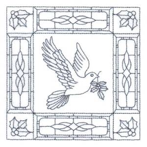 Picture of Christmas Dove Stipple Machine Embroidery Design