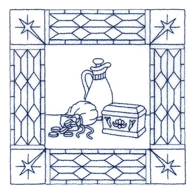 Gold Frankincense Myrrh Stipple Machine Embroidery Design