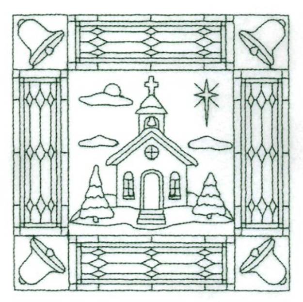 Picture of Christmas Midnight Mass Stipple Machine Embroidery Design