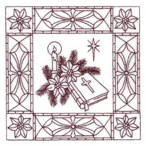 Picture of Christmas Bible Stipple Machine Embroidery Design