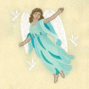 Picture of Doves Angel Machine Embroidery Design