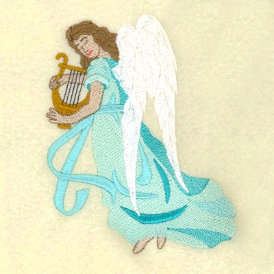 Harp Angel Machine Embroidery Design
