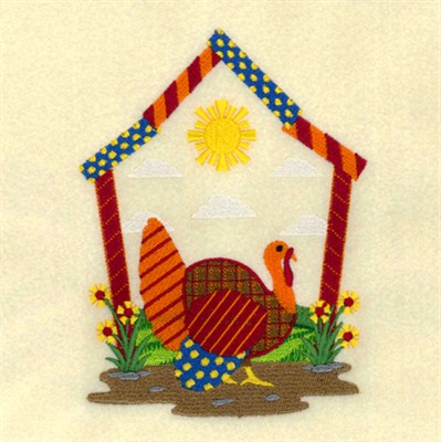 Barnyard Turkey Machine Embroidery Design
