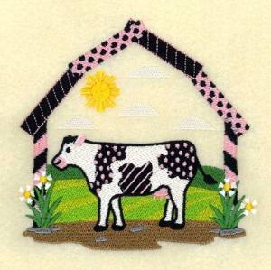 Picture of Barnyard Cow Machine Embroidery Design