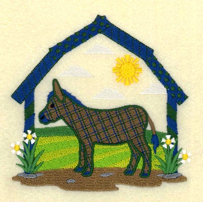Barnyard Donkey Machine Embroidery Design