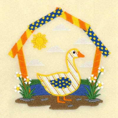 Barnyard Goose Machine Embroidery Design