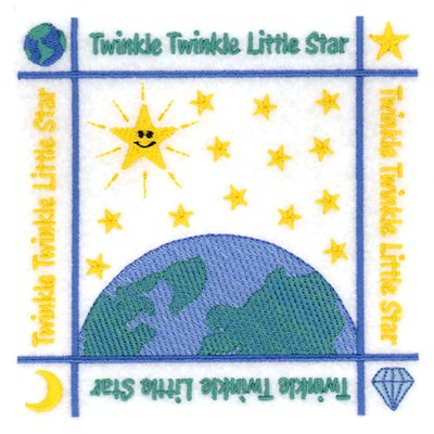 Twinkle Little Star Quilt Machine Embroidery Design