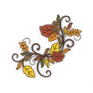 Picture of Autumn Leaves Swirl Machine Embroidery Design