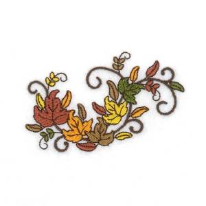 Picture of Autumn Leaf Swirls Machine Embroidery Design