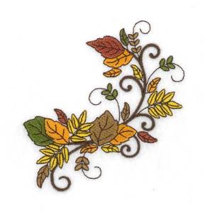 Picture of Fall Leaves Swirls Machine Embroidery Design