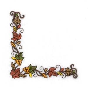 Picture of Autumn Leaves Corner Machine Embroidery Design