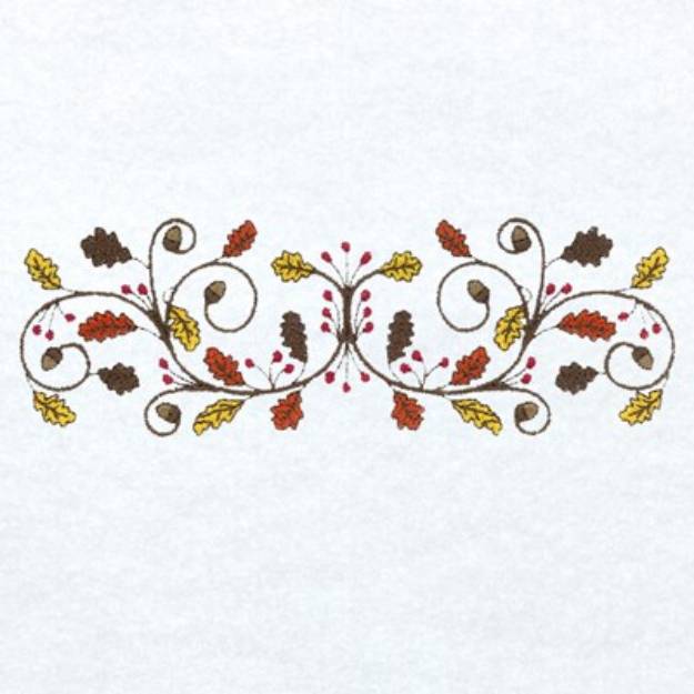 Picture of Leaves Acorn Border Machine Embroidery Design
