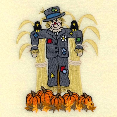 Scarecrow Corn Stalks Machine Embroidery Design