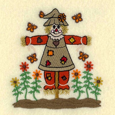 Scarecrow Butterflies Machine Embroidery Design