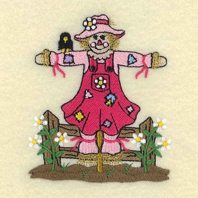 Scarecrow Fence Machine Embroidery Design