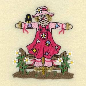 Picture of Scarecrow Fence Machine Embroidery Design