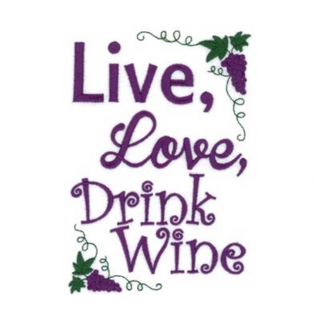 Picture of Drink Wine Machine Embroidery Design