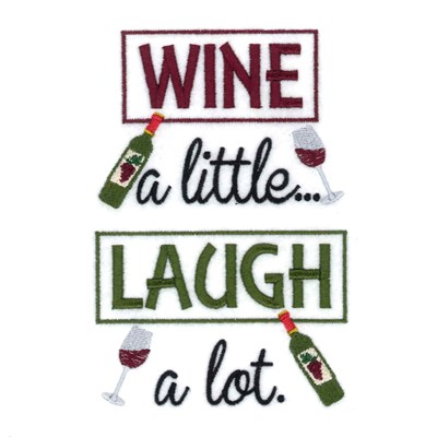 Wine Laugh Machine Embroidery Design
