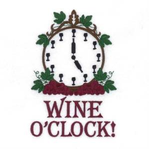 Picture of Wine OClock Machine Embroidery Design