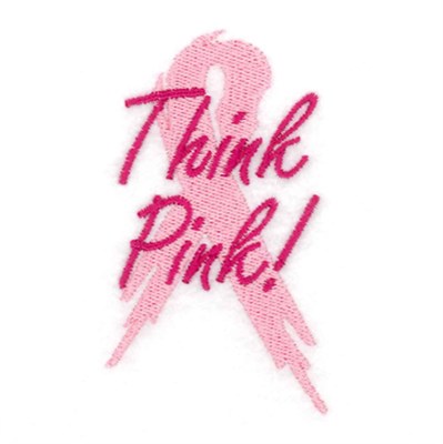 Think Pink Ribbon Machine Embroidery Design