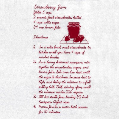 Strawberry Jam Recipe Machine Embroidery Design